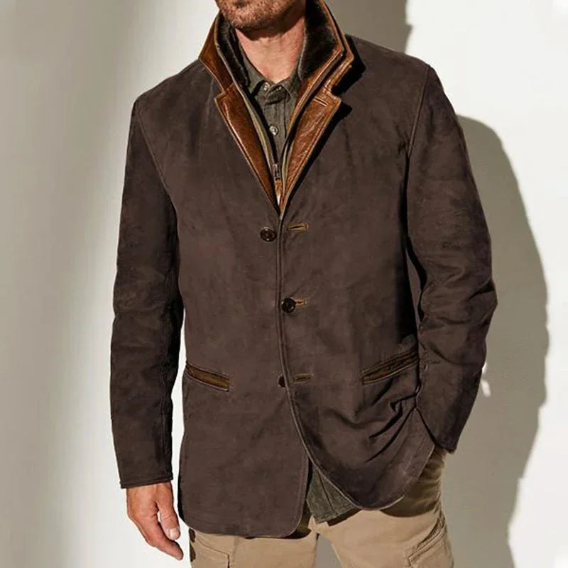 DOLCE Vintage Suede Jack met Dubbele Kraag