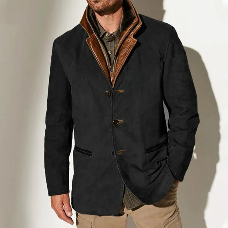 DOLCE Vintage Suede Jack met Dubbele Kraag