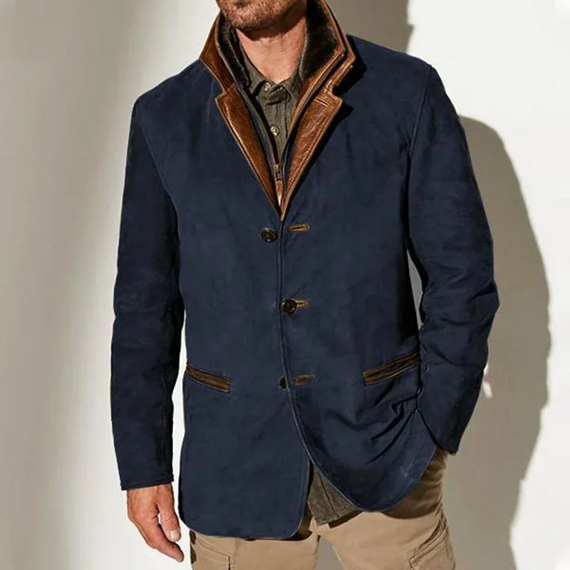 DOLCE Vintage Suede Jack met Dubbele Kraag