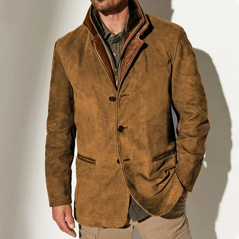 DOLCE Vintage Suede Jack met Dubbele Kraag