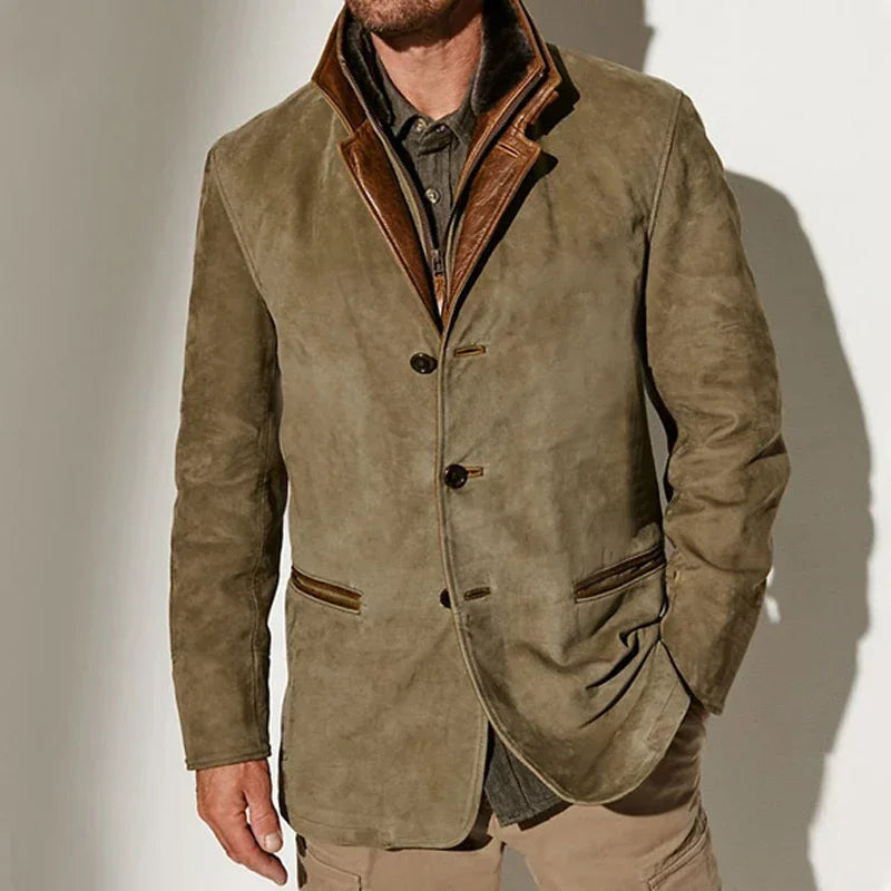DOLCE Vintage Suede Jack met Dubbele Kraag